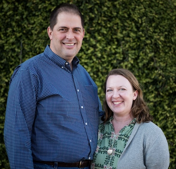 Rob and Cassie Tynan, ministry team leaders at CrossWay Community Church in Crestview, FL smiling